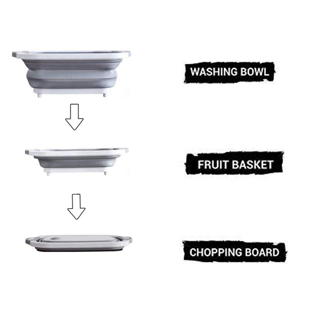 Close-up of the integrated plug and strainer in the multi-function washing bowl.