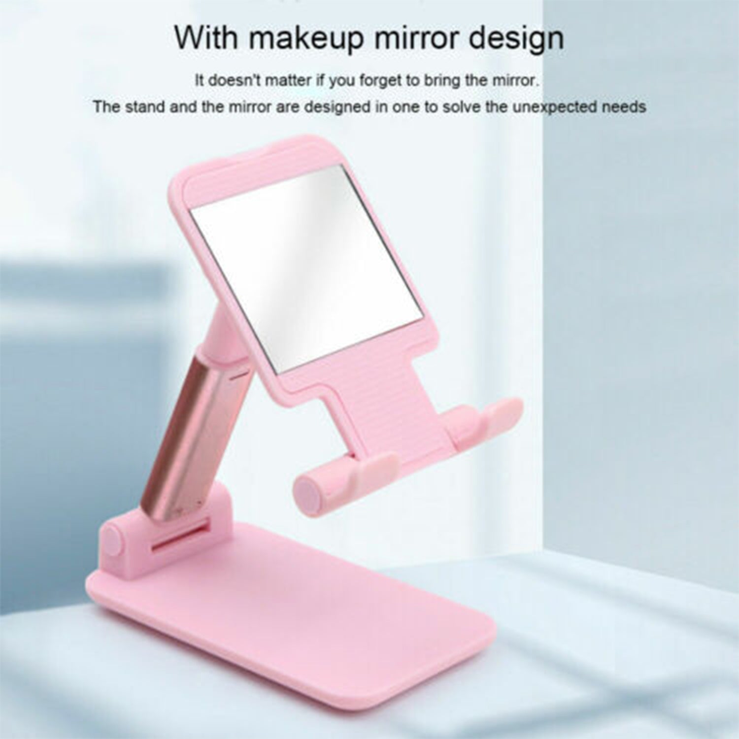 Back view of the adjustable mobile stand, revealing its sturdy construction.