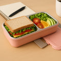 Pastel colored BPA-Free 2-Compartment leakproof lunch box closed