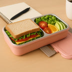 Pastel colored BPA-Free 2-Compartment leakproof lunch box closed