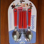 Baby spoon set tailored for toddlers with safe stainless steel heads