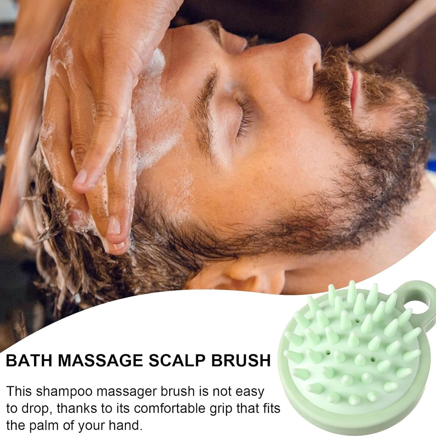 Compact and portable scalp massage comb with rounded edges, perfect for travel and easy storage.