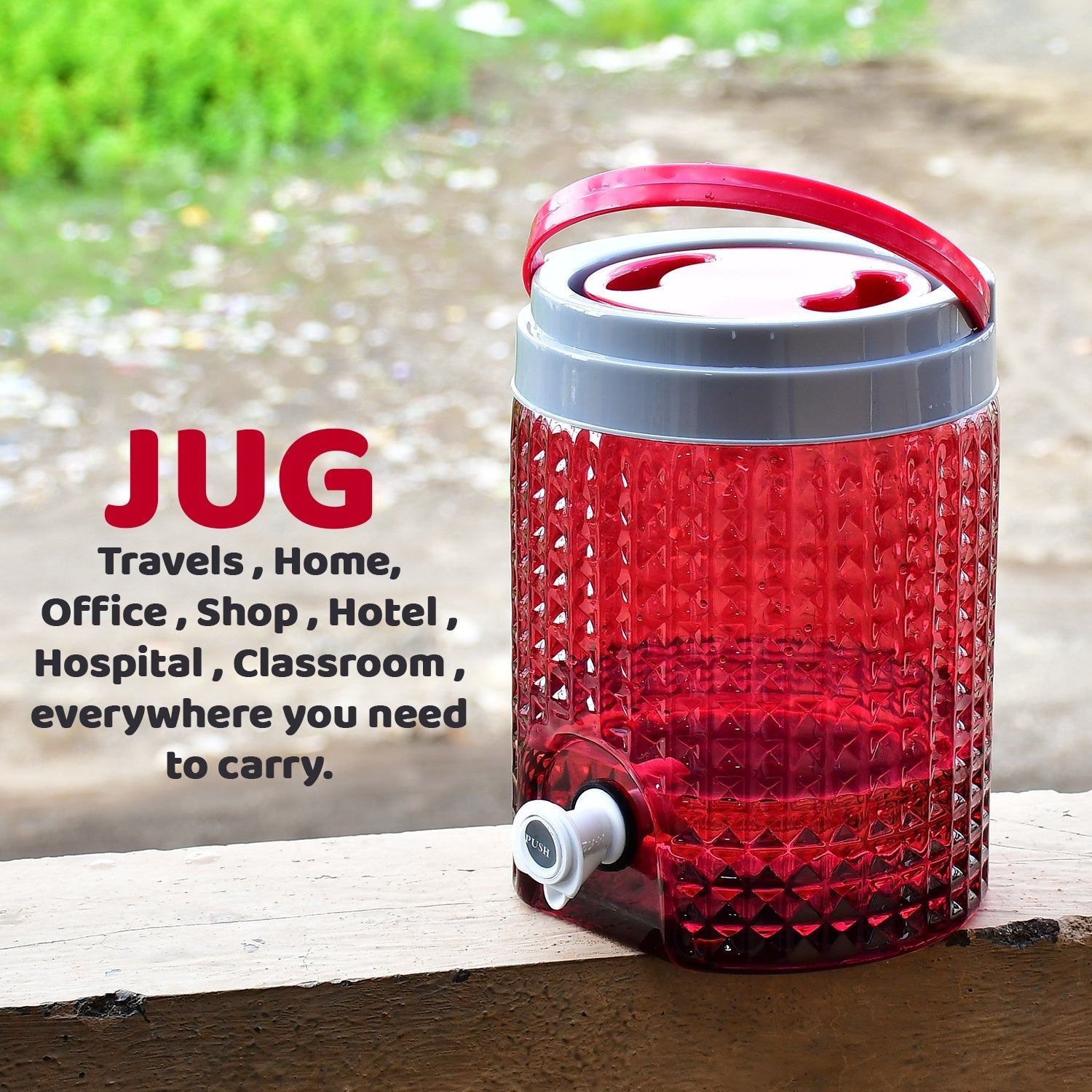 Plastic jug showcasing its 4500ml capacity and diamond-cut texture.