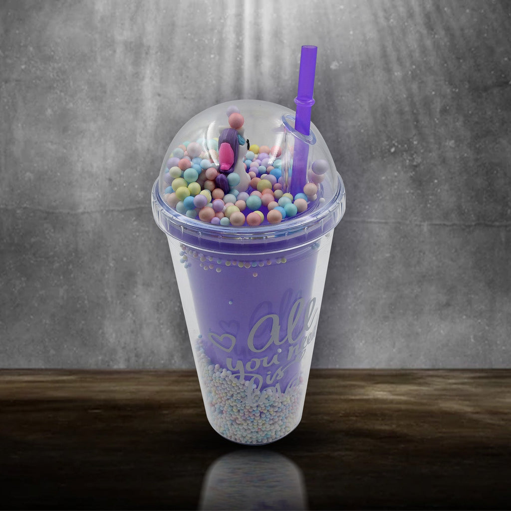 Vibrant Kids LED Sipper Bottle with a convenient straw and illuminating light for school.