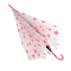 Close-up of the multicolor dot pattern on the umbrella canopy.