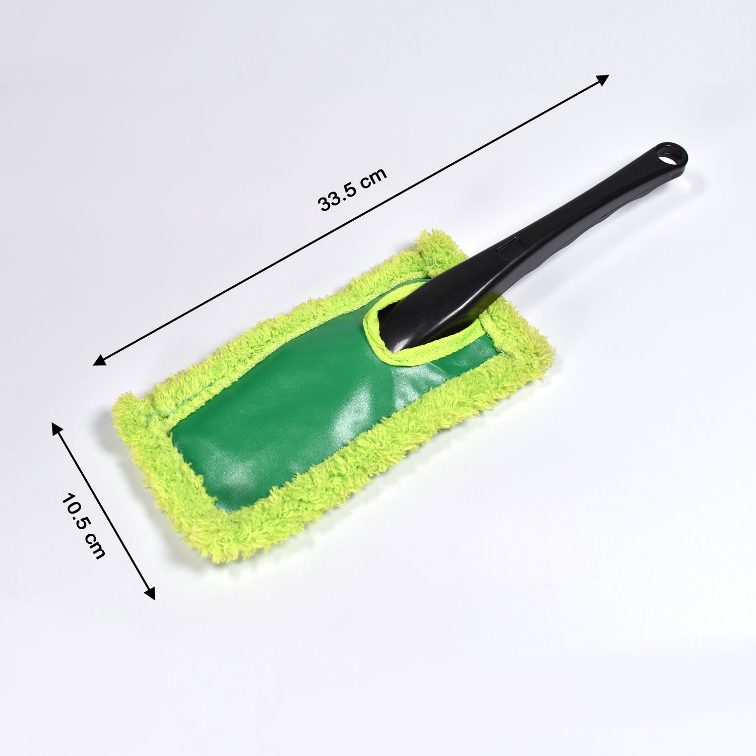 Telescopic car cleaner brush with a wide microfiber head, perfect for quick dusting.