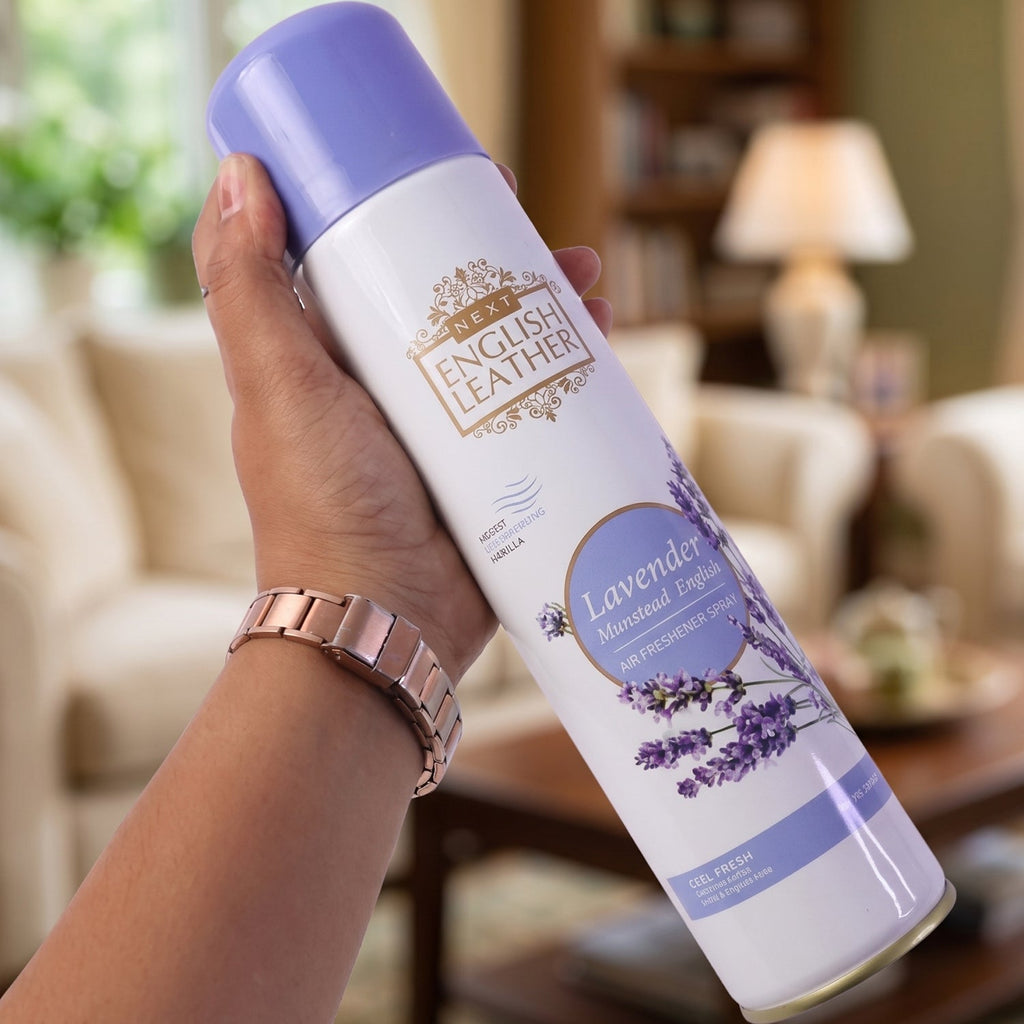 Air Freshener Spray placed next to indoor green plants