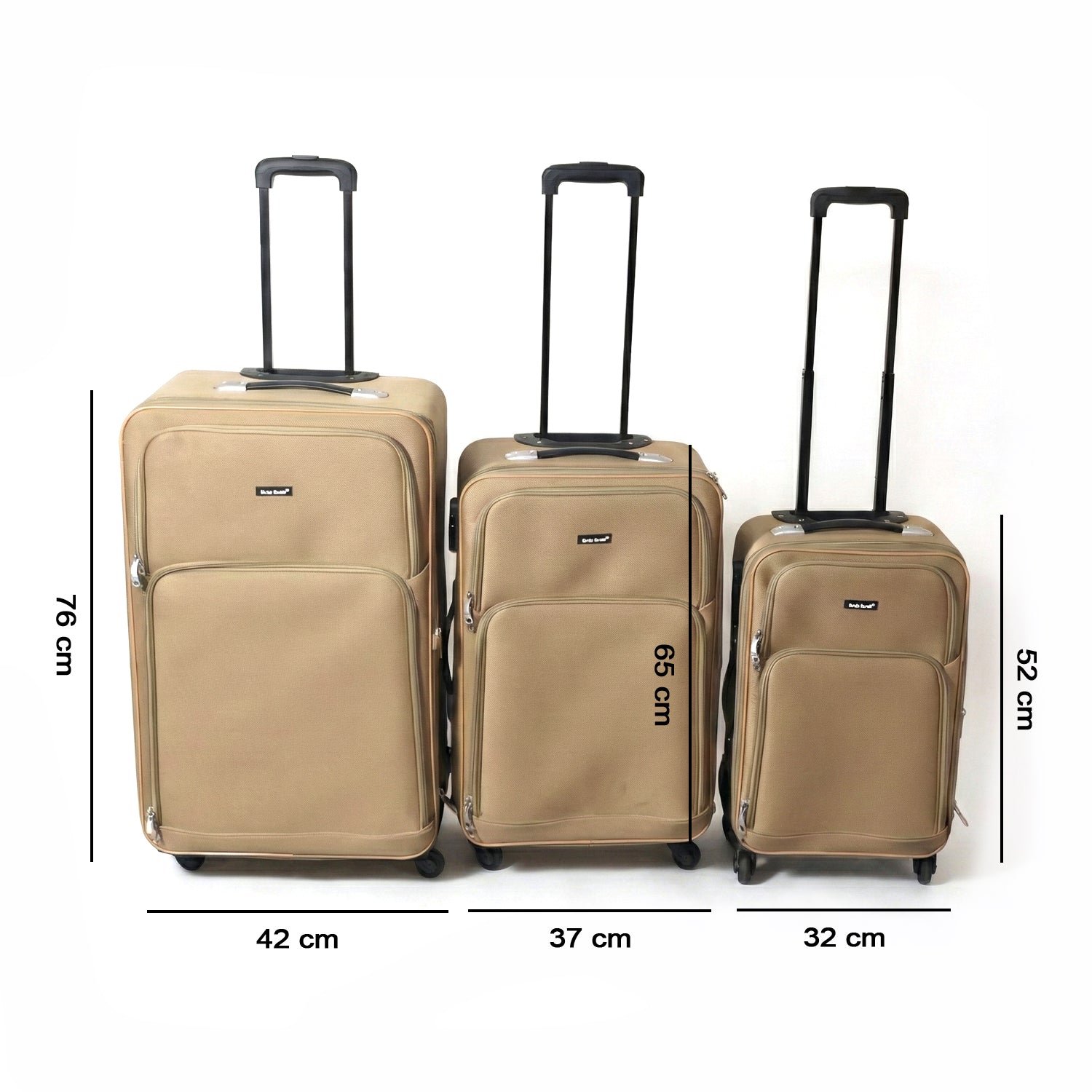 Soft side trolley luggage featuring secure zipper closures for safekeeping