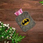 Versatile Batman Hot Water Bag with cover, suitable for cramps and aches.