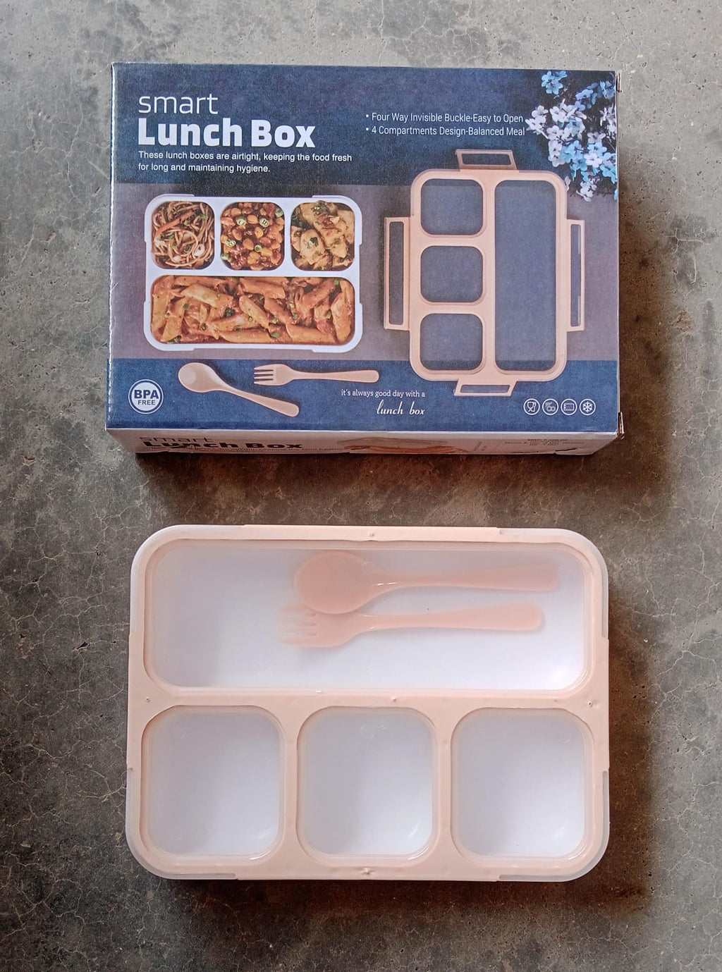 Multi-compartment leak-proof lunch box ideal for school and office