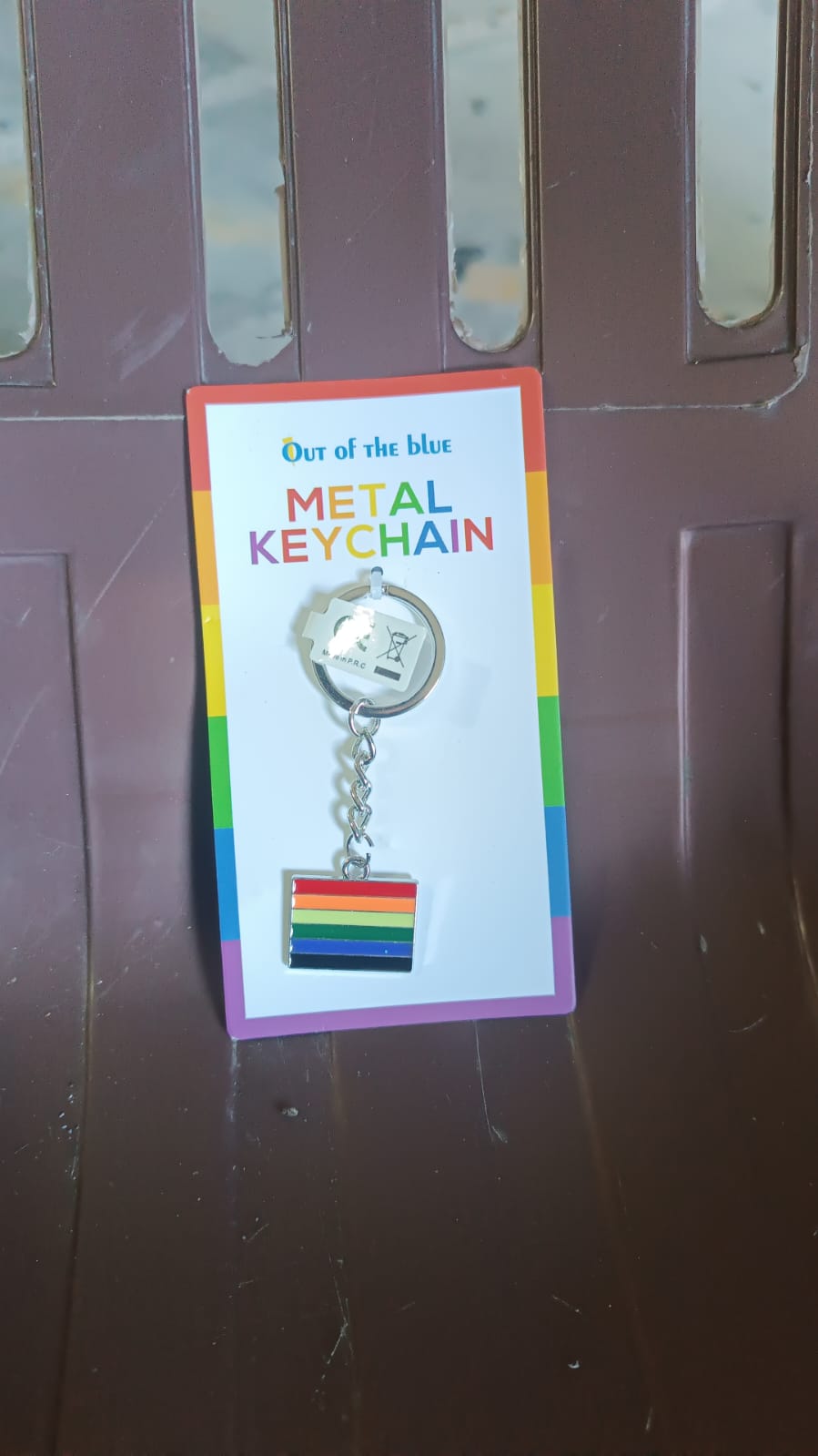 Rainbow keychain in packaging, ready as a gift or personal accessory