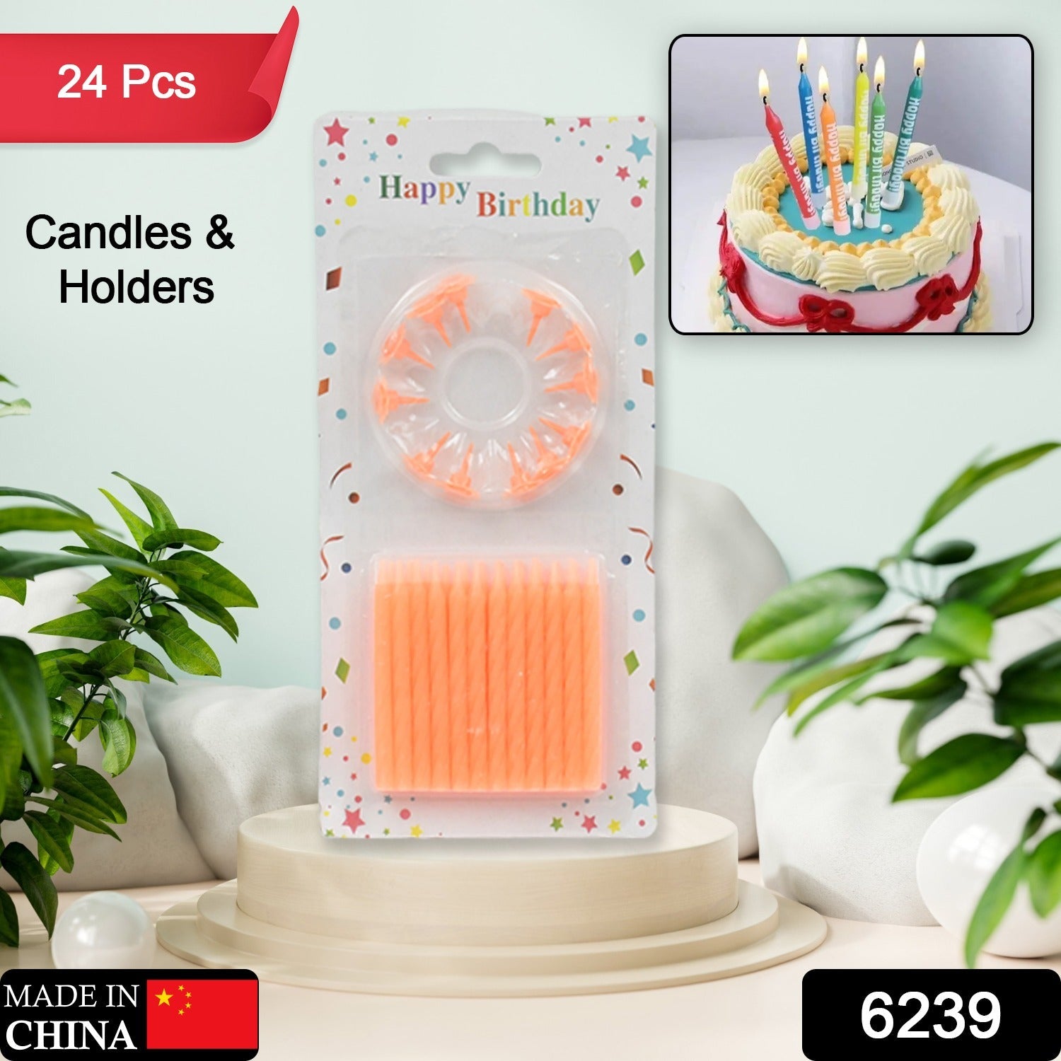 A close-up view of vibrant birthday candles, perfect for cake decoration.
