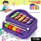 Close-up of the Baby Piano Xylophone showing its bright keys and two mallets.