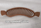 Compact plastic banana cutter with comfortable grip for daily use.