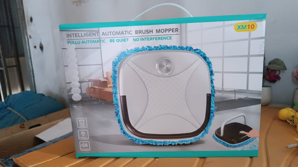 Lifestyle image of smart floor cleaner robot in home setting