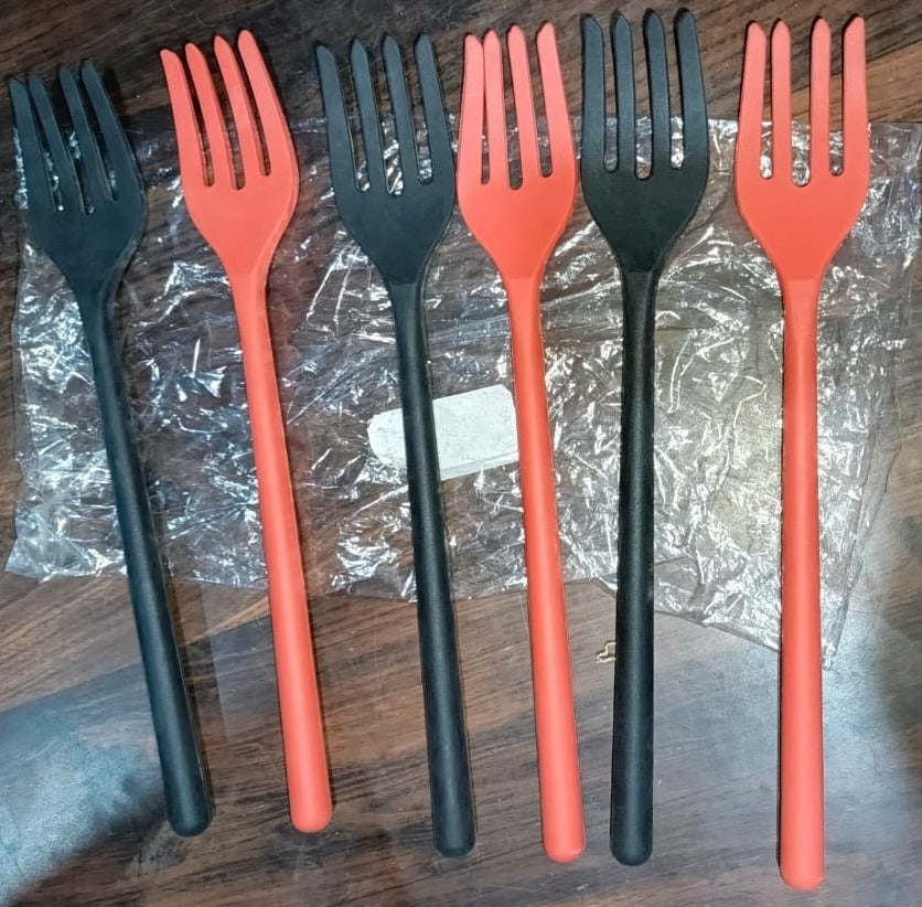 Packaging of the 6-piece silicone cooking forks set from Indo Glow.