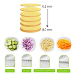 Easy-to-use vegetable chopper with hand press mechanism.