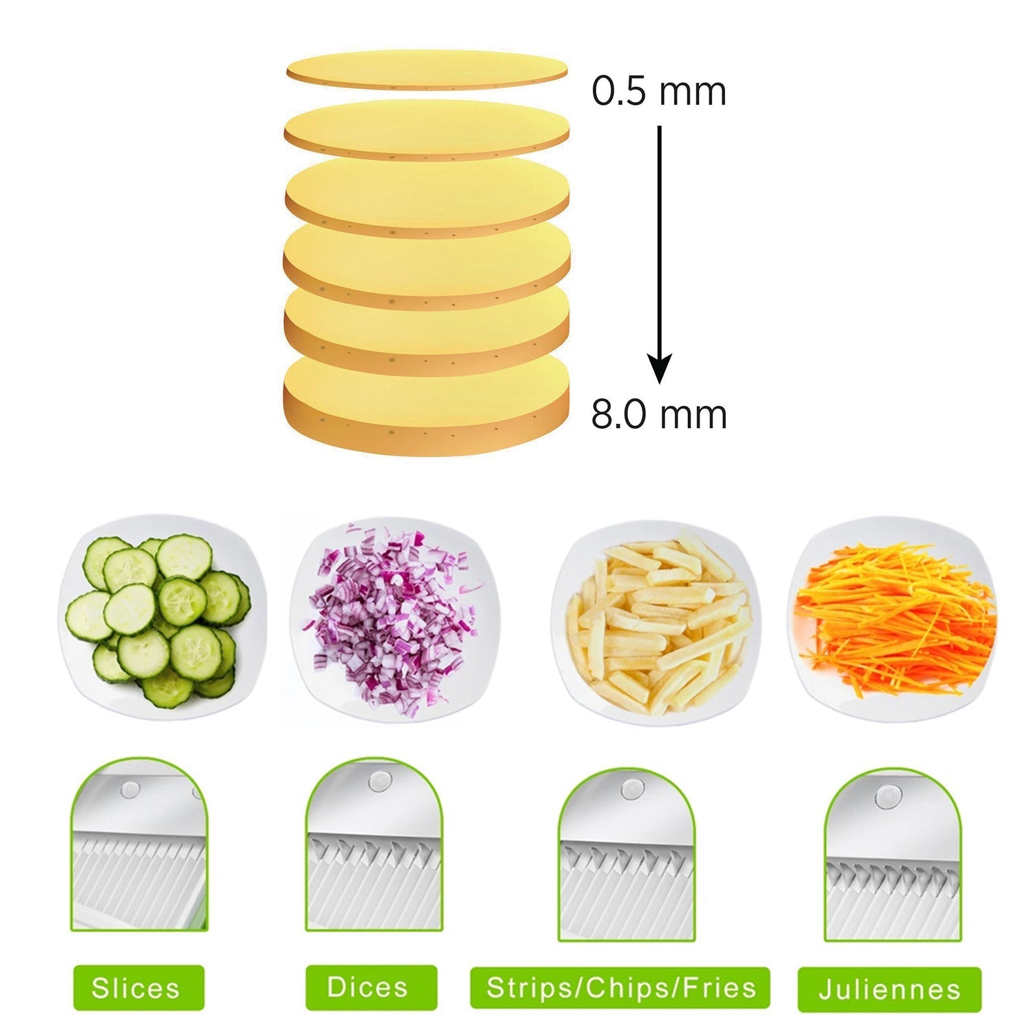 Easy-to-use vegetable chopper with hand press mechanism.