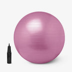 Studio shot of a vibrant blue 65 cm exercise ball, showcasing its quality and readiness for use.