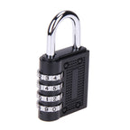 A hand demonstrating the compact size of the 4-digit combination lock.
