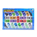 Vibrant 25-piece toy car set featuring diverse free-wheel racing cars for kids' playtime.