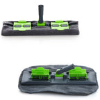 Ganesh Microfiber Flat Mop displayed, showcasing its slim profile and rotating head for under-furniture cleaning.