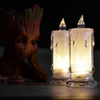 Melted Design Flameless Candles arranged with other decor items, highlighting their versatile use.