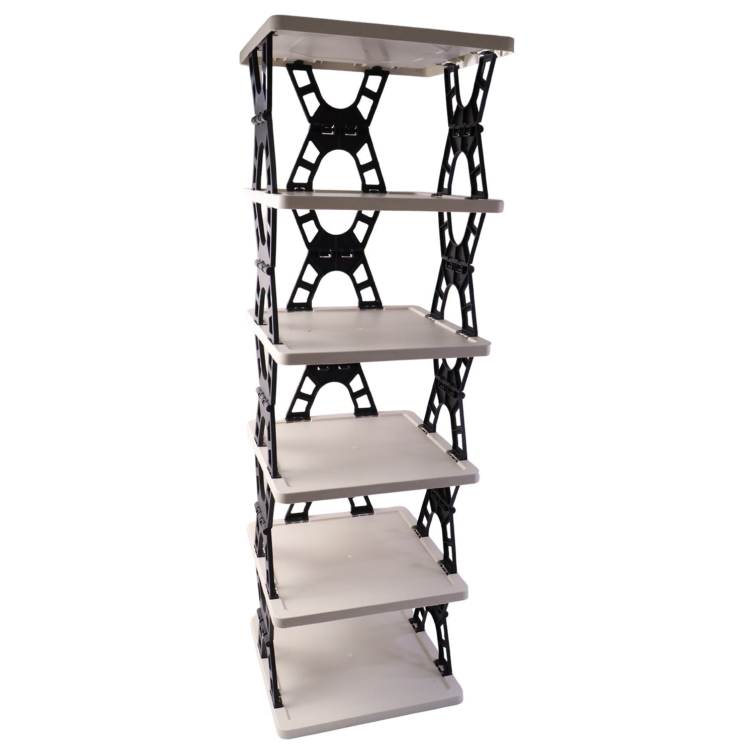 Heavy-duty stable foldable 6 shelf storage rack