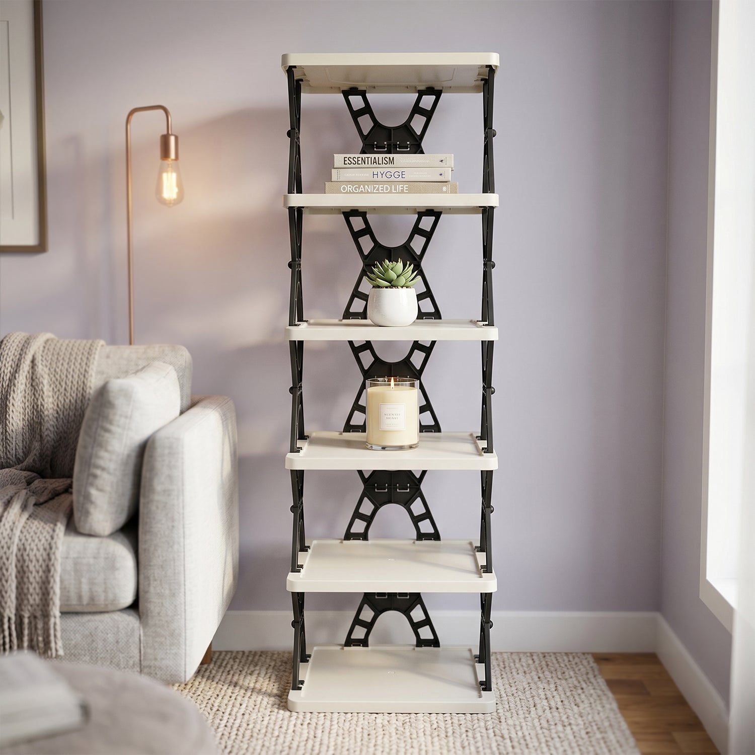 Foldable metal storage rack suitable for kitchen and bathroom