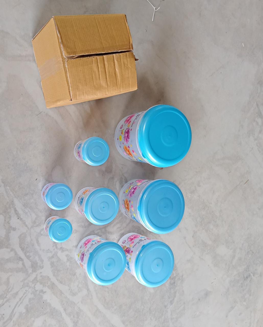 Large capacity air tight containers, ideal for bulk grocery storage.