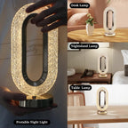 Stylish crystal table lamp, USB rechargeable for cordless use anywhere.