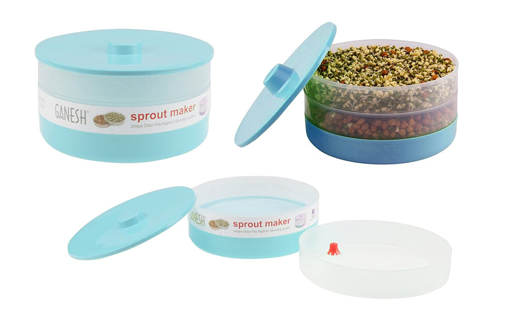 Top-down view of Ganesh 1800 ml sprout maker, ready for use.