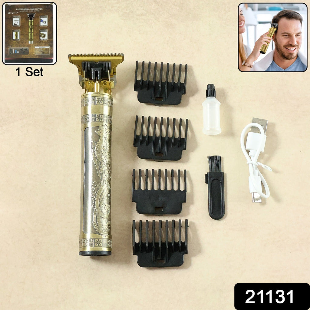 Set of electric hair trimmer and multiple comb attachments for versatile trimming