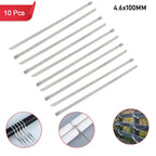 A 10-pack of rustproof Stainless Steel Cable Ties, 4.6x100mm, by WipeTech.