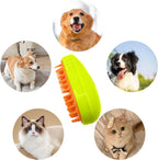 3-in-1 Cat Steamy Brush in white, ready for pet grooming.
