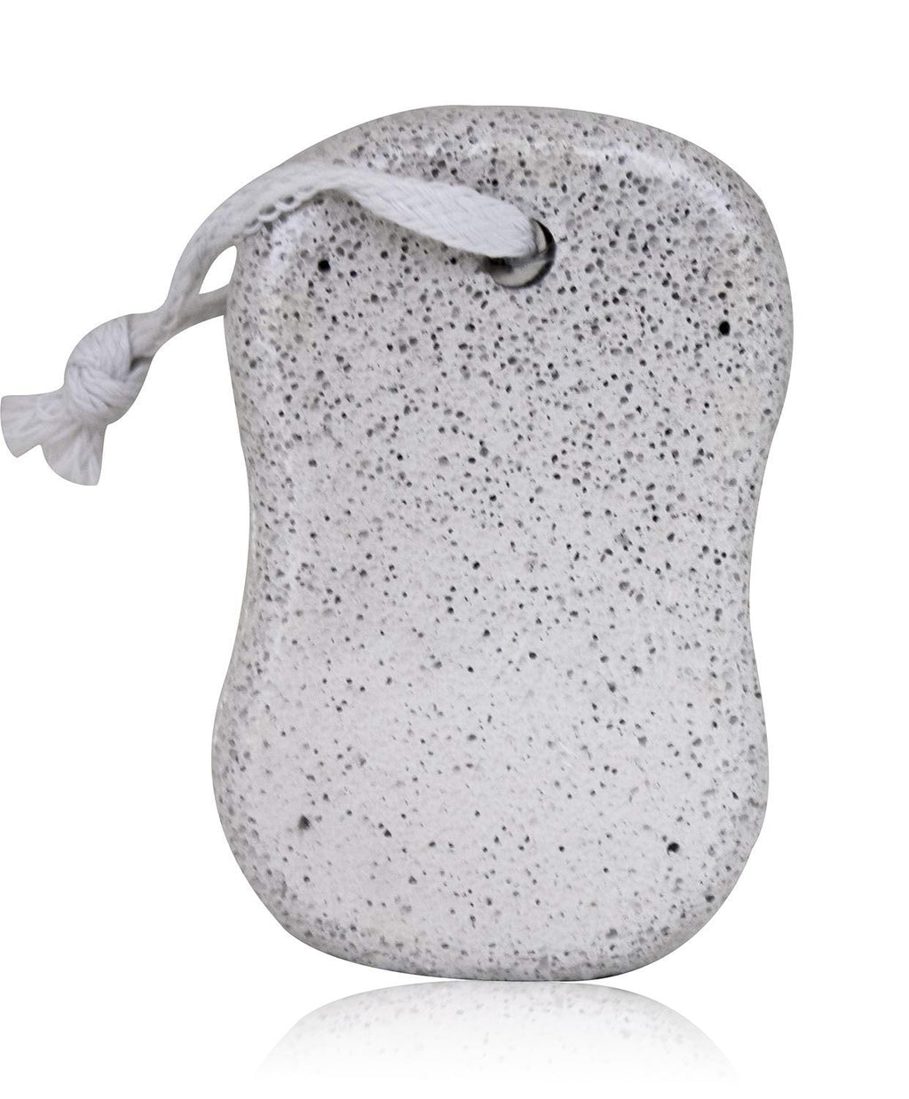 Ergonomic oval Foot Pumice Stone with a rope for easy grip and hanging.