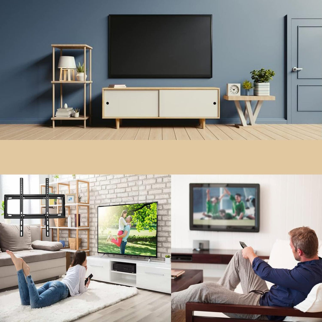 TV mounted on the durable wall bracket, showcasing a clean, modern setup.