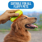Dog being groomed with the versatile Cat Steamy Brush.