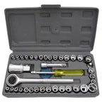 The Wagtail 40-piece socket toolkit neatly organized in its open portable case.