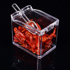 Seasoning rack featuring crystal clear boxes for easy visibility.