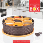 Side angle of an airtight masala dabba, displaying its sturdy plastic construction.