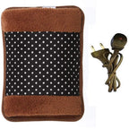 Compact Electric Hot Water Bag in use for muscle relaxation.
