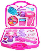 Kids' fashion toy set displayed with all its colourful pretend makeup items.