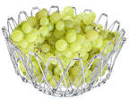 The foldable fruit basket shown in an open, wide configuration for larger produce.