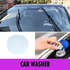 Effervescent tablets dissolving to clean car wiper blades