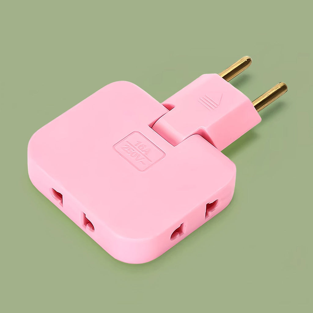 Tetherix Foldable Wall Plug Adapter, a compact 3-in-1 socket converter for Indian outlets.