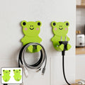 Plastic adhesive cable and socket holders set on white background