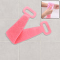 Eco-friendly silicone back scrubber and shower brush in a bathroom setting.