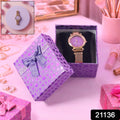 Ladies analog wrist watch presented with stylish gift box