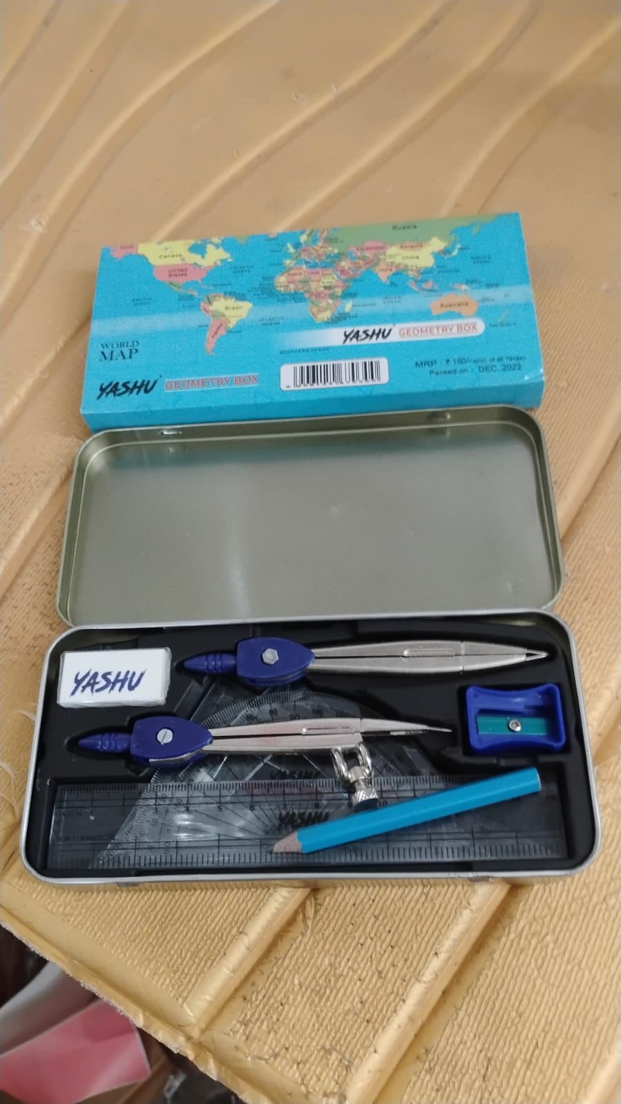 Complete geometry set for students with essential measuring tools